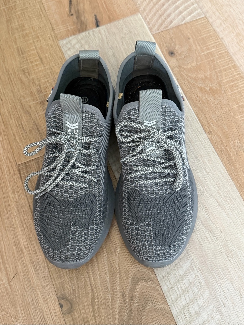 Gray Knit Lace-Up Men's Sneakers
